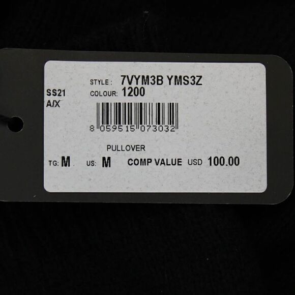 Armani Exchange Black Cursive Logo Knit Sweater In Black - Women's Size Medium - Picture 2 of 9